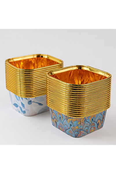 Generic Decorative Square Paper Molds with Golden Lining - 20 Molds