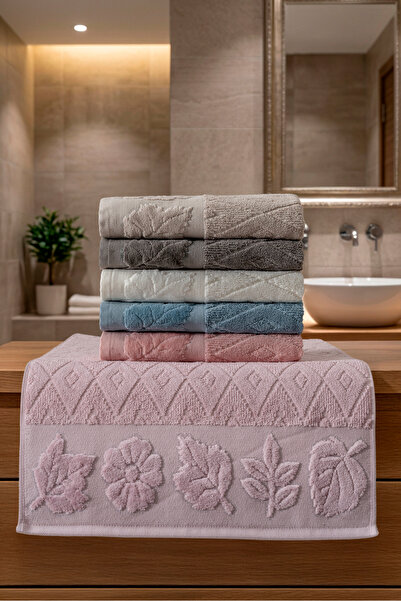 VELANORA HOME 50X90 cm 6-Piece Hand and Face Towel Set Soft Textured Stylish ...