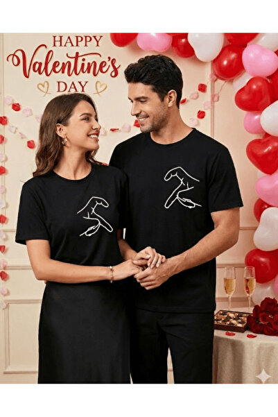 YRN COLLECTION Ziua Îndrăgostiților, 14 februarie, Tricou din bumbac pieptăna...