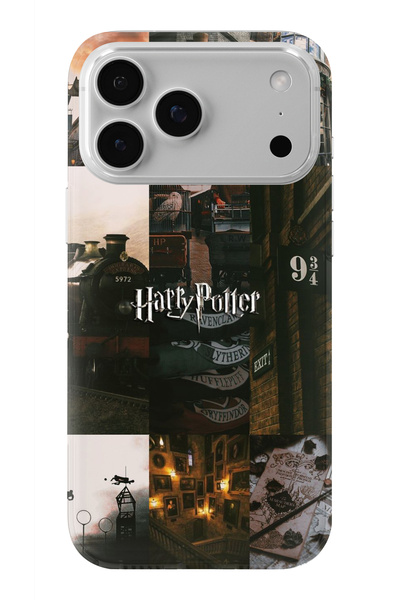 Space Star iPhone 17 Pro Max Uyumlu Harry P. Kolaj Tasarım Baskılı Şeffaf Kılıf