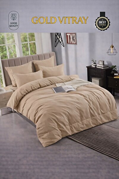 Gold Vitray Cotton linen, double bed, with sheet and pillowcases, 6 pieces