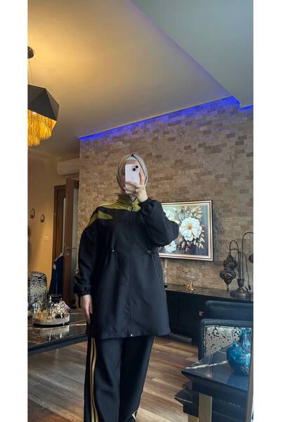 Wovi Hijab Tracksuit Set with Zipper, Stylish Model