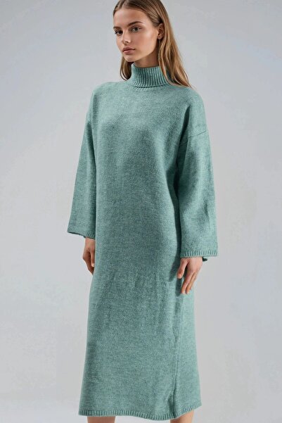 Hiccup My Fashion Ribbed Turtleneck Maxi Knitted Dress