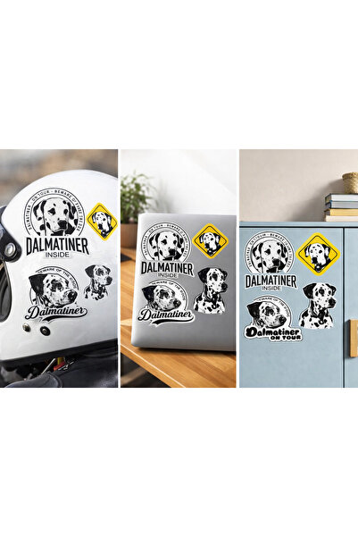 Limitless Design مجموعة ملصقات تحذيرية بتصميم كلب الدلماسي - 20x25 سم |   ملص...