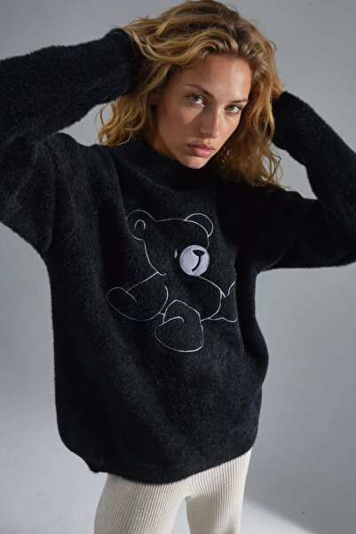 Hiccup MY FASHION Pulover supradimensionat din pluș cu ursuleț