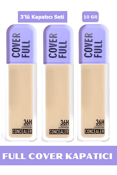 NUNUKO 3'lü Set Full Cover Göz Altı Kapatıcısı - Çizgilere Dolma Yapmayan Uzu...