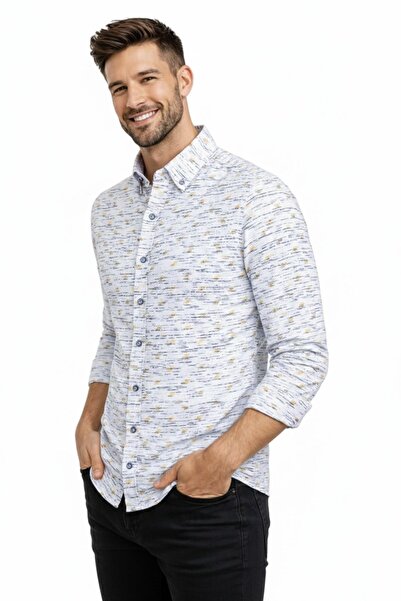 ADVANTE Men's Silim Fitt Striped Long Sleeve Shirt Bgl-St02982