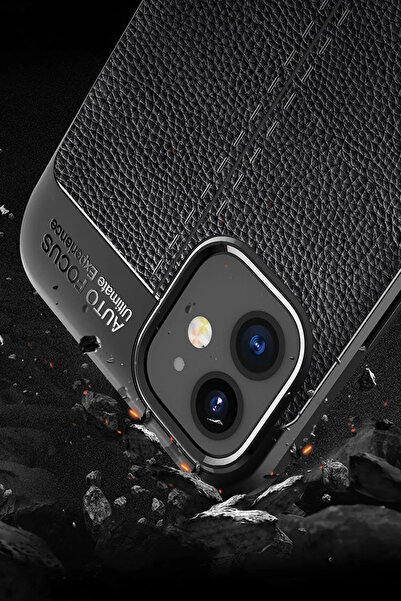 POYRAZ MARKET غطاء Newface لهاتف آيفون 12 ميني بتركيز تلقائي - أسود