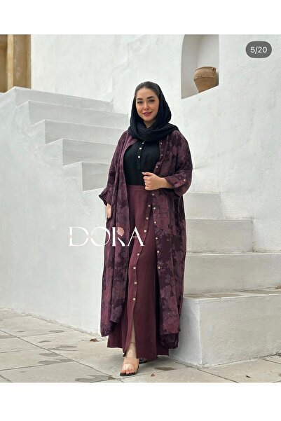 yusracollectionn İtalyan Keten Uzun Gömlek – Hafif ve Rahat Çiçek Desenli