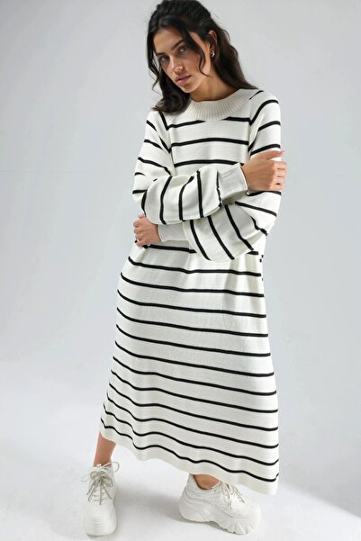 Hiccup My Fashion Long Sleeve Striped Knitwear Dress