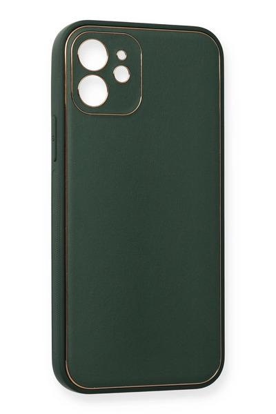 BALCI نيوفايس حافظة ايفون 12 ميني من جلد كوكو سيليكون - أخضر