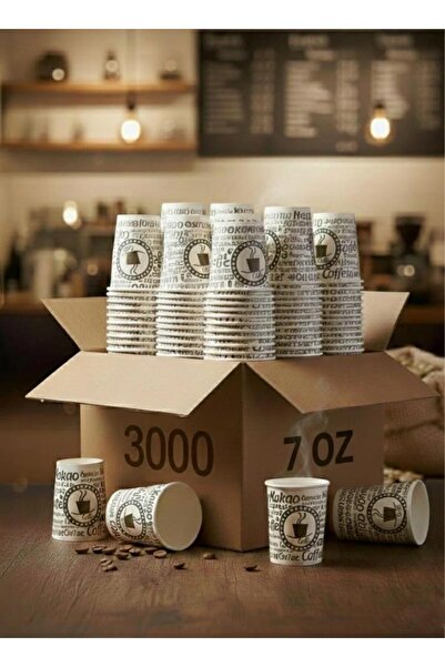 DCA SUPPLY STORE 7 oz Karton Bardak 3000'li Paket - Sızdırmaz Sıcak/Soğuk Uyu...