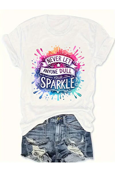 EYMORA Slogan Printed Colorful T-Shirt