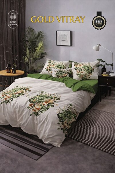 Gold Vitray Double bed linen set 100% Cotton