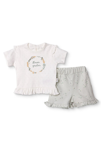 Bebetto , Kız, Tshirt-Şort, Çiçek Baskılı, Flower Garden, Bisiklet Yaka, Kısa...