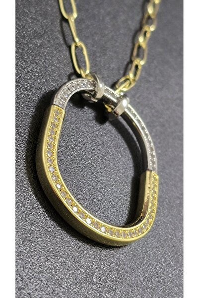 stainles steel Zirkon İşlemeli Paslanmaz Çelik Kolye