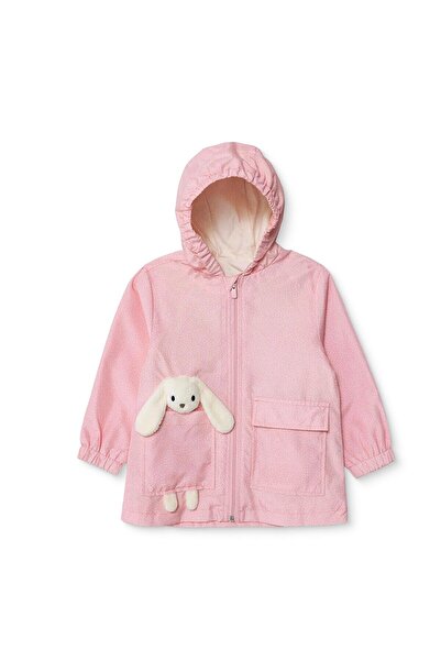 Midimod Kız Bebek Yağmurluk Kapüşonlu Uzun Kol