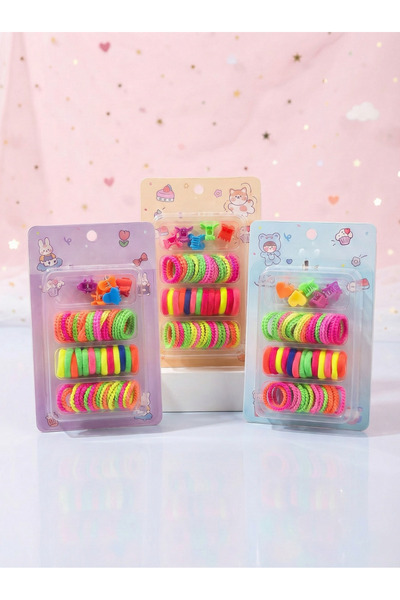 BATU GİYİM Set de elastice de păr pentru fete, în culori mixte, din catifea î...