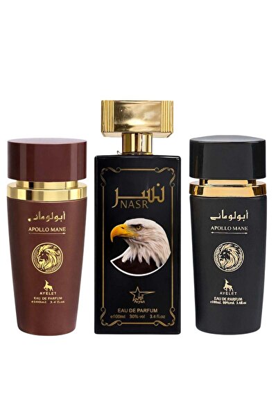 Ayelet Σετ 3 Ανατολίτικων Ανδρικών Αρωμάτων - Apollo Mane Brown + Nasr + Apol...