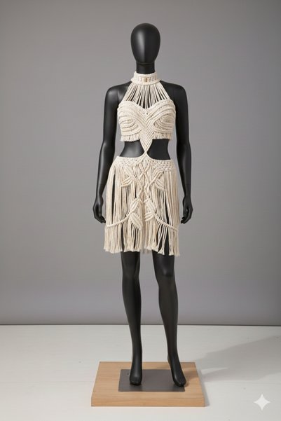 Zuviel Deco Handmade Liora Handmade Macrame Design Beach Dress