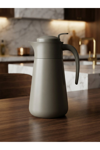 ALMEDYAF Italian Style Dark Grey Thermos 1 Liter – Stainless Steel Double Wal...