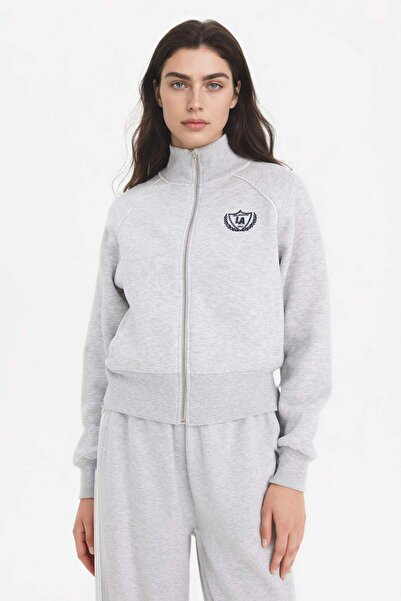 DeFacto Χαλαρή εφαρμογή, χοντρή ζακέτα από ύφασμα φούτερ με μισό ζιβάγκο G811...