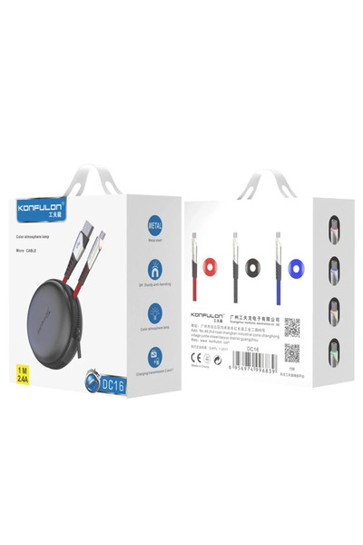 POYRAZ MARKET Konfulon Dc16 Micro USB Cable 1m 2.4A - Red