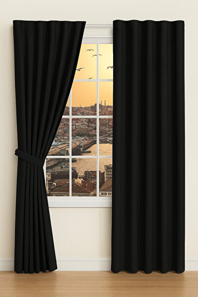 MRC Tekstil Thermal Blackout Light-Proof Satin Curtain – Maximum Light Blocki...