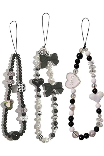 Generic 3 PCS Beaded Phone Charms Cute Beads Phone Lanyard Wrist Strap Aesthe...
