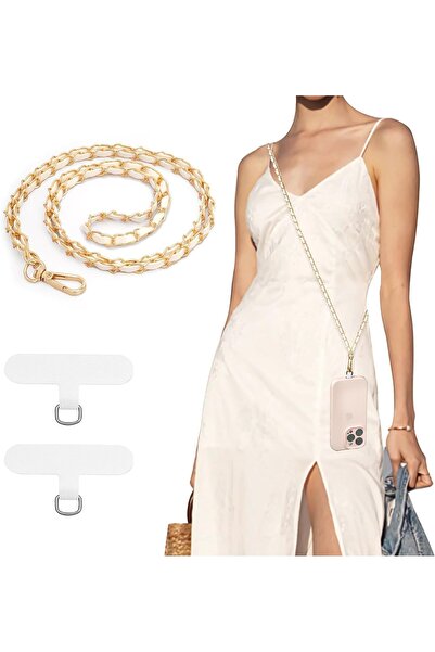 Generic حبل تعليق هاتف عالمي، سلسلة معدنية مضادة للسرقة، حزام كتف مناسب لهاتف...