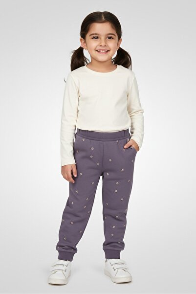 Guppyfriend Toddlers Girl Allover Print Sweatpants, Purple