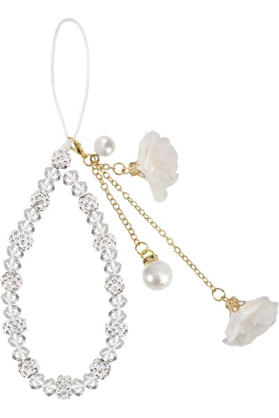 Generic Tazweeq White Mobile Phone Lanyard, Cute Keychains Beaded Phone Strap...