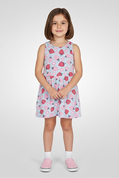 GUPPY Kids Girl Allover Print Sleeveless Dress, Multicolor