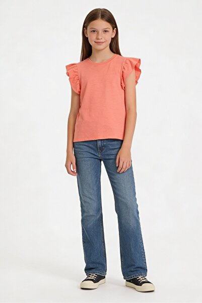 Bearpaw Kids Girl 2Pcs Heather Ruffle Sleeve Top, Multicolor