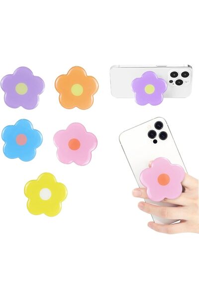 Generic حامل هاتف سيليكون من ALMEKAQUZ مكون من 5 قطع، حامل هاتف ثنائي الأبعاد...