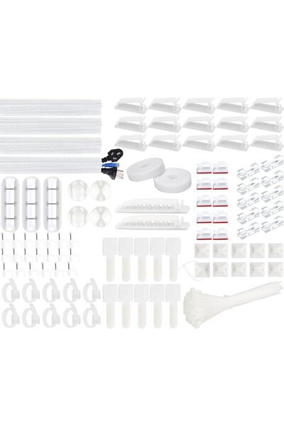 Generic SOULWIT Cable Management Kit,4 Cable Sleeves,37 Cable Clips,7 Cable H...