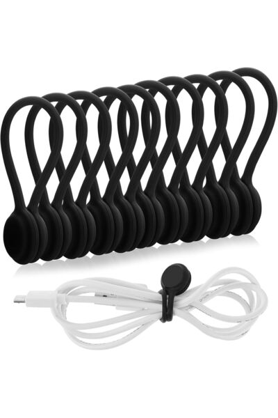 Generic Joyzzz Magnetic Cable Ties 10 PCS, Reusable Silicone Cable Straps for...