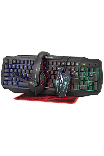 Generic مجموعة ألعاب Xtrike Me CM-406 السلكية 4 في 1، تتضمن: لوحة مفاتيح كامل...