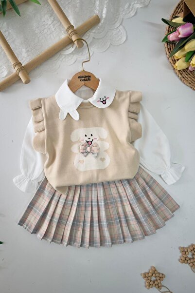 Minigimin Cicileri Miniğimin Cicileri Set de tricotaje în carouri cu model de...