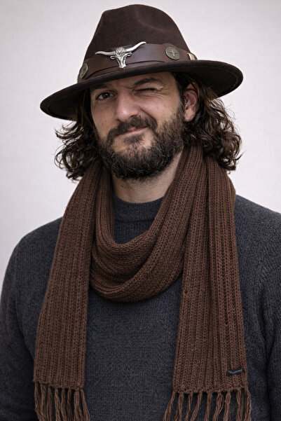 kuru Adjustable Cowboy Fedora Hat with Bull Figure |   56-60 cm Flexible Stru...