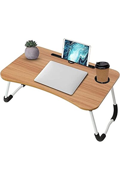 Generic طاولة كمبيوتر محمول قابلة للطي، سرير، لون بني