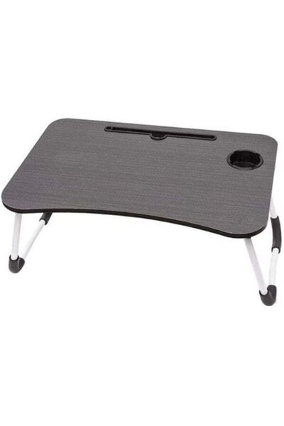 Generic طاولة كمبيوتر محمول قابلة للطي مع حامل لجهاز iPad وفتحة للأكواب، تصمي...