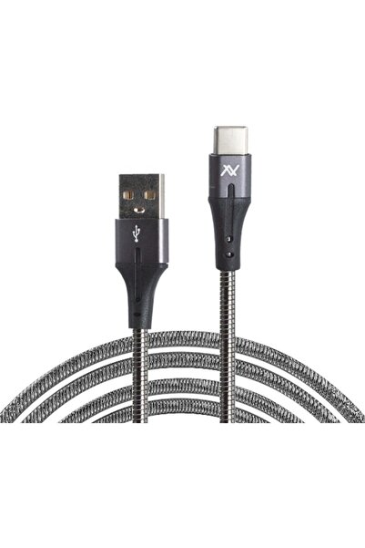 Generic L'Avvento Mp034 Metal Type-C Cable, 1 Meter Length, Silver