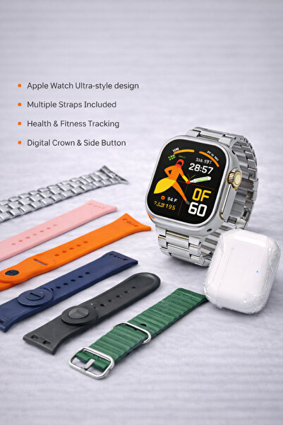 Generic KW52 Ultra 3 Smartwatch with Earbuds 2in1 Bluetooth Call Fitness Trac...