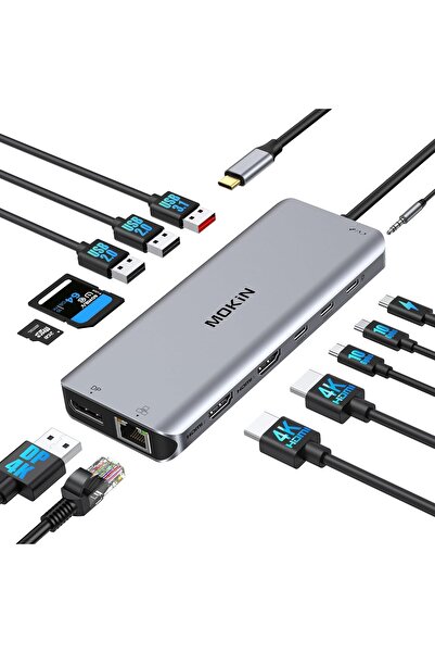 Generic MOKiN USB C Docking Station 3 Monitors USB C Hub Laptop Dual Monitor ...