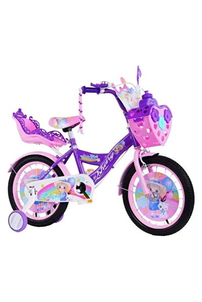 OEM Princess Bike with Basket Purple for 3-5 Years