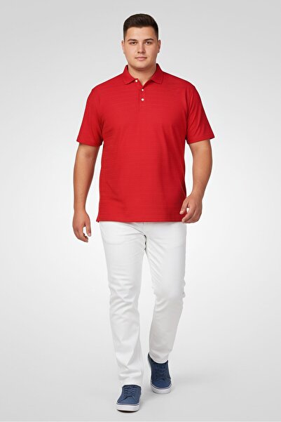 Greg Norman Men Regular Fit Short sleeve Textured Polo Shirt, Red