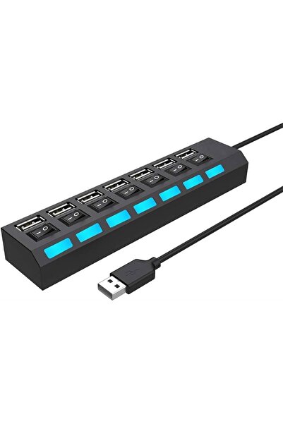 Generic X spring Multi Port Splitter, 7 Port USB 2.0 Hub with Individual On/O...
