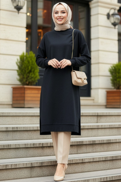 N.S NEVA STYLE Navy Blue Hijab Tunic 30645L