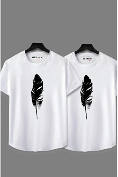 ALCİNOUS Loved One Combination 2-Piece Leaf Printed Unisex Skirt Oval Zero Ne...